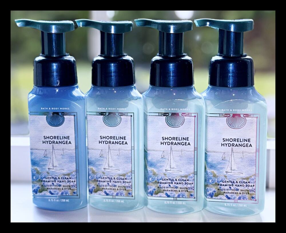 Bath & Body Works Shoreline Hydrangea Gentle Clean Foaming Hand Soap x4